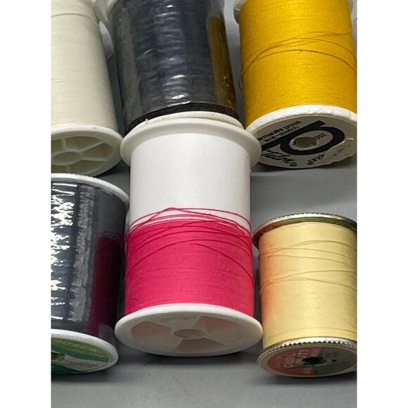 10 spools of polyester thread varying colors and sizes yellow white READ - Picture 4 of 6